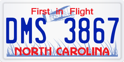 NC license plate DMS3867