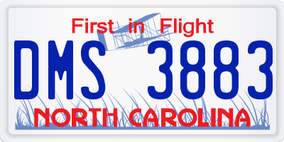 NC license plate DMS3883