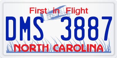 NC license plate DMS3887
