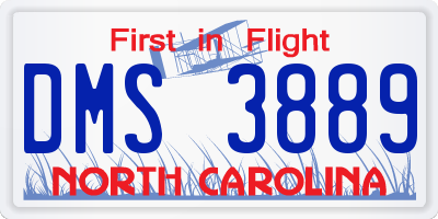 NC license plate DMS3889