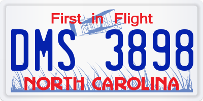 NC license plate DMS3898