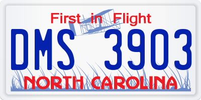 NC license plate DMS3903