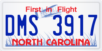 NC license plate DMS3917