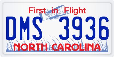 NC license plate DMS3936