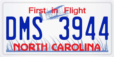 NC license plate DMS3944