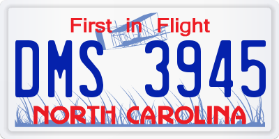 NC license plate DMS3945