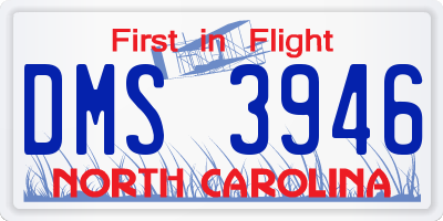 NC license plate DMS3946
