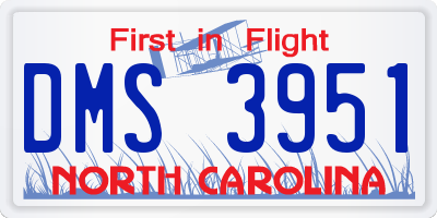 NC license plate DMS3951