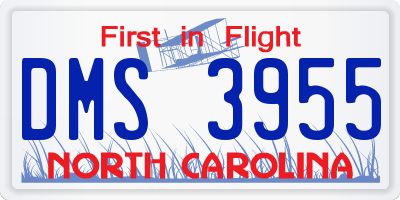 NC license plate DMS3955