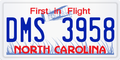 NC license plate DMS3958