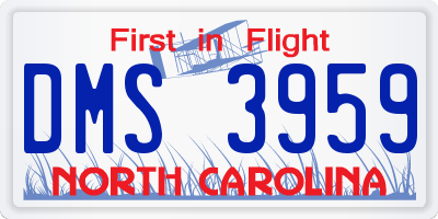 NC license plate DMS3959
