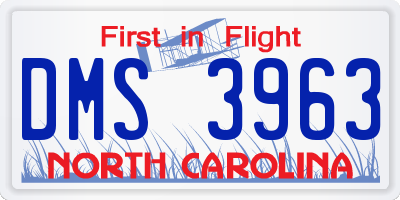 NC license plate DMS3963