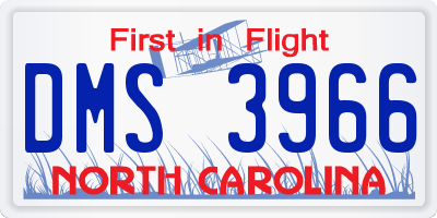 NC license plate DMS3966