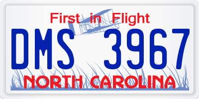 NC license plate DMS3967