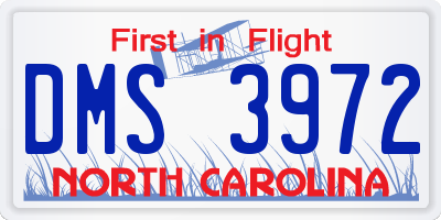NC license plate DMS3972