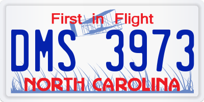 NC license plate DMS3973
