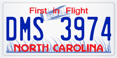 NC license plate DMS3974