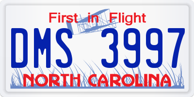 NC license plate DMS3997