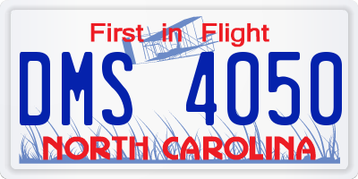 NC license plate DMS4050