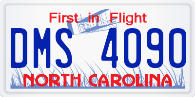 NC license plate DMS4090