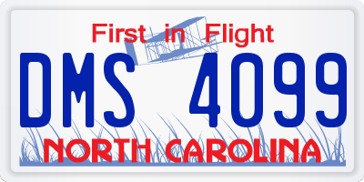 NC license plate DMS4099