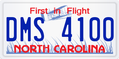 NC license plate DMS4100