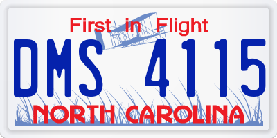 NC license plate DMS4115