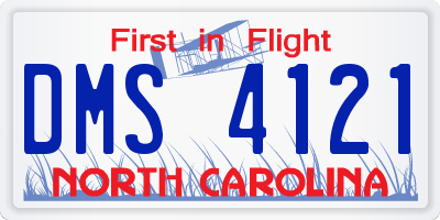 NC license plate DMS4121