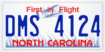 NC license plate DMS4124