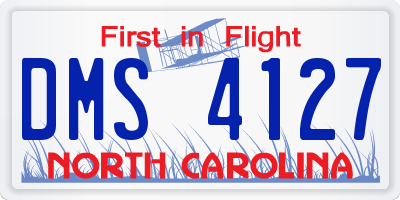 NC license plate DMS4127