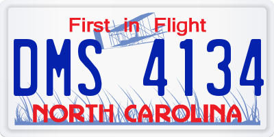 NC license plate DMS4134