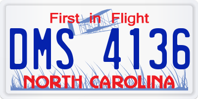 NC license plate DMS4136