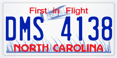 NC license plate DMS4138