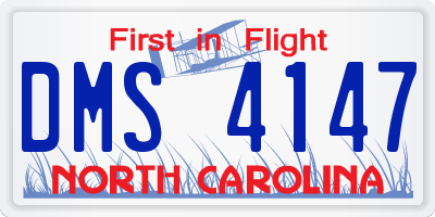 NC license plate DMS4147