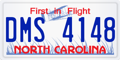 NC license plate DMS4148