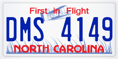 NC license plate DMS4149