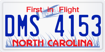 NC license plate DMS4153