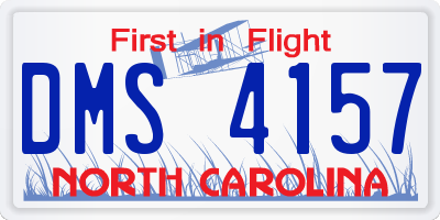 NC license plate DMS4157