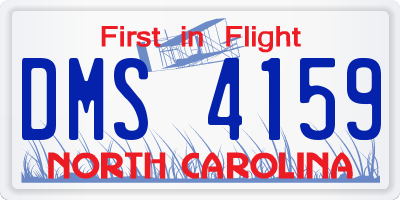 NC license plate DMS4159