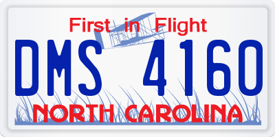 NC license plate DMS4160