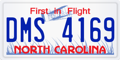 NC license plate DMS4169