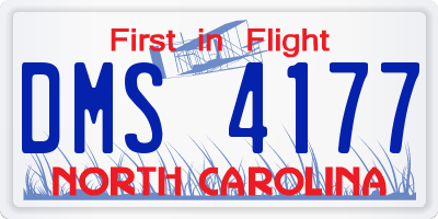 NC license plate DMS4177