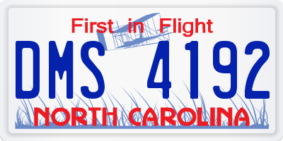 NC license plate DMS4192