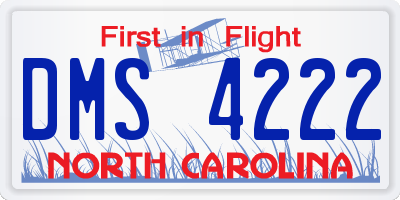 NC license plate DMS4222
