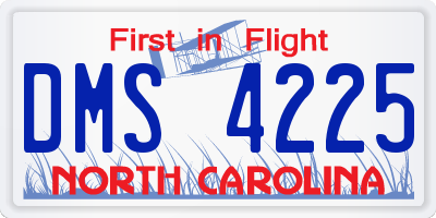 NC license plate DMS4225
