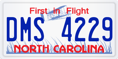 NC license plate DMS4229