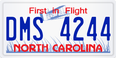 NC license plate DMS4244