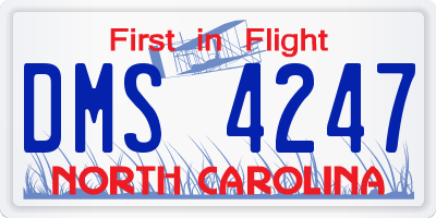 NC license plate DMS4247