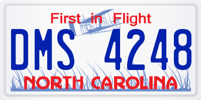 NC license plate DMS4248
