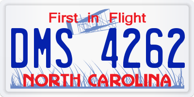 NC license plate DMS4262